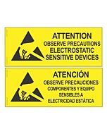 Desco 06750 Attention Sign English Spanish, 4in x 10in