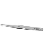 Excelta 1-SA 3 Star Stainless Steel Anti-Magnetic Tweezers with Slender Straight Tip, 4-1/2"