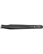 Excelta 15A-SW Carbon Steel Swiss Radius Edge Cutting Tweezers With 70° Angulated Head And Flat Blades, 4.5"