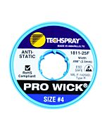 Techspray 1811-25F Pro-Wick Rosin Desoldering Braid, .098", 25' Blue ESD Spool