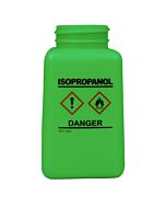 Menda 35737 DurAstatic Dissipative HDPE Green Square Bottle, GHS Label with "Isopropanol", 6 oz
