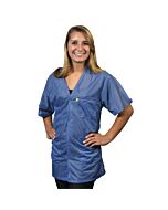 Techwear VOJ-23SS-L Traditional V-Neck Hip-Length Jacket With Short Sleeves, Large