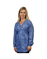Techwear VOJ-23C-M ESD-Safe Traditional V-Neck Jacket in OFX-100 Material with Cuffs, Medium