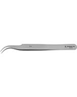 Excelta 7-S High Precision Curved Stainless Steel Tweezer, 4-1/2"