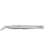 Excelta 7B-SA-PI Stainless Steel Anti-magnetic Tweezers with Curved Fine Serrated Tips, 2 Star, 4-1/2"