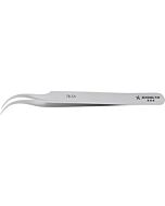 Excelta 7B-SA Stainless Steel Anti-magnetic Tweezers with Curved Very Fine Serrated Tips, 3 Star, 4-1/2"