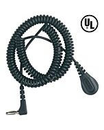 Desco 91095 Single Conductor Coil Cord Right Angle Banana Plug