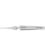 Excelta DN-2A-SA-SE Stainless Steel Reverse Action Flat Round Point Tweezers, 4-3/4"