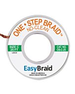 Easy Braid OS-C-25 One Step Solder Braid Green Series Standard Spool, 0.075"x25"