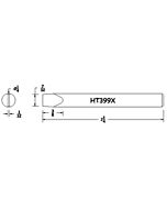 Hexacon HT399X Semi-Chisel Soldering Tip, 1/4"