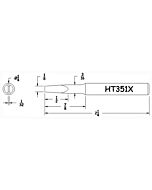 Hexacon HT351X 1/4" Turned-Down Semi-Chisel Soldering Tip