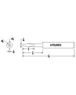 Hexacon HT699X Turned Down Semi Chisel Soldering Tip, 1/4"