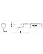 Hexacon J302X Semi Chisel Soldering Tip, 1/8"