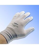 QRP PDESDNY-XXL Seamless Knit Nylon/Carbon Fiber ESD Gloves with Polyurethane Coated Grip, 12Pr/Pkg