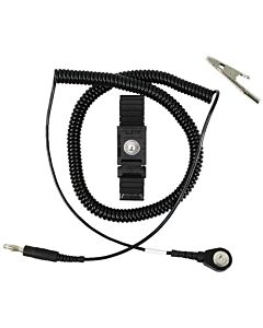 Desco 04549 Trustat Ergoclean  Wrist Strap Kit with 12' Coil Cord, 4mm Snap, Black