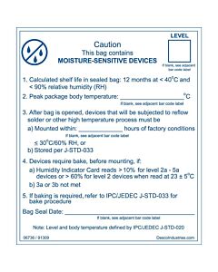 Desco 06736 JEDEC Moisture Sensitive Caution Label 100/Roll