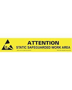 Desco 06751 Attention Static Work Area Bench Sign, 1" x 6"