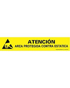 Desco 06752 ESD Protective Symbol Bench Sign, Spanish, 1" x 6"