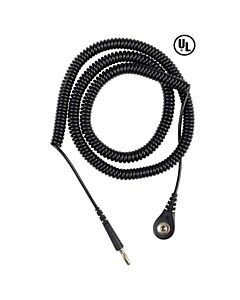 Desco 09682 Single Conductor Coil Cord, 4mm Snap