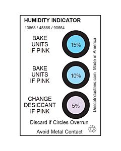 Desco 13868 Humidity Indicator Card
