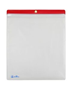 Menda 34454 ESD-Safe Clear Shop Traveler with Red Header & Zip Top, 10x12, Pack of 10