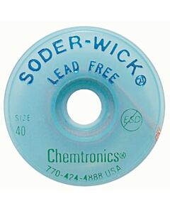 Chemtronics 40-4-5 Soder-Wick Lead-Free Desoldering Braid Size #4, .110" ESD 5' Spool