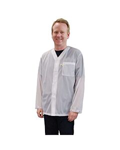 Desco 04651 Small Trustat Jacket with Snaps, No Collar and One Pocket, White