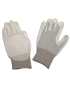 Desco 68127 Dissipative Nylon Large Gloves with Polyurethane Coating and Grey Cuff