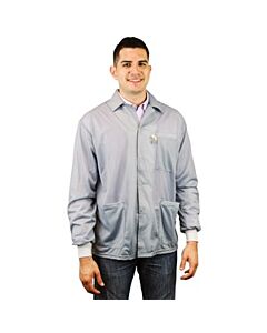 Desco 73776 Statshield ESD-Safe Jacket with Knitted Cuffs, Small