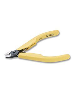 Lindstrom 8142 Oval Head Diagonal Ultra Flush Small Cutter With ESD-Safe Handle, 18 AWG Gauge Cut Capacity, 4-3/8"